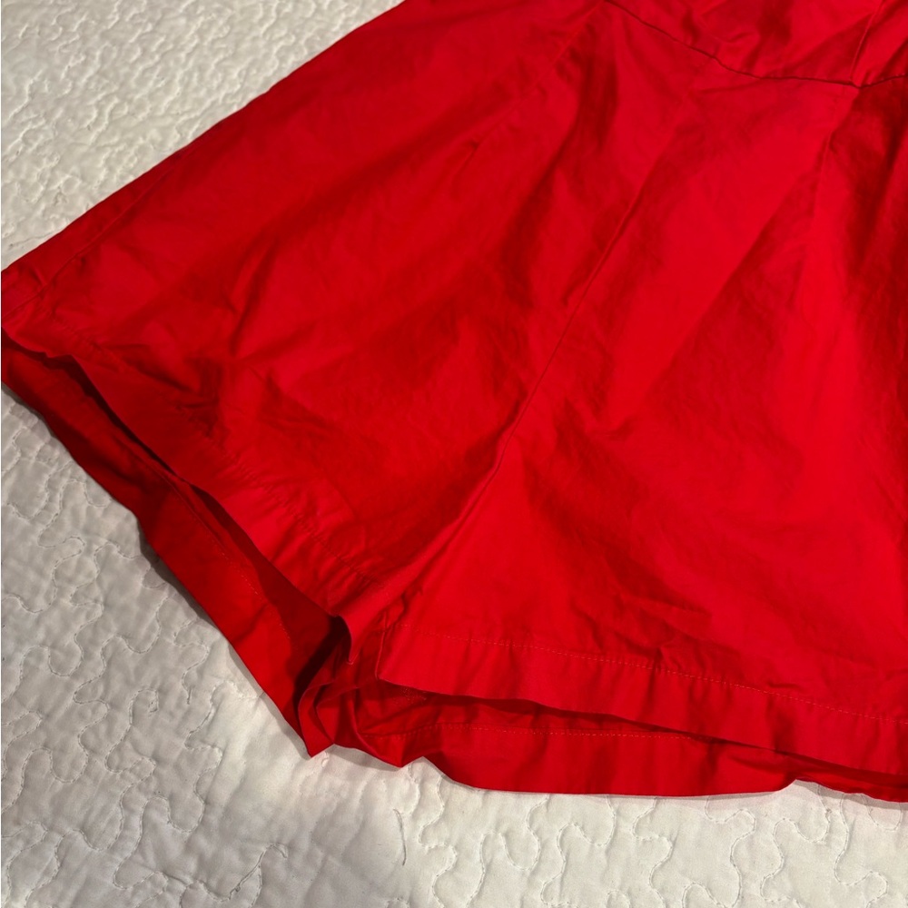 Red Puff Sleeve Romper - Picture 3 of 7